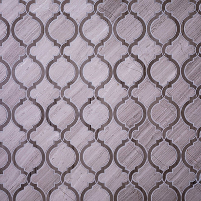 5-Pack Grey 12-in x 12-in Polished Natural Stone Honeycomb Wood Look Floor and Wall Tile - Sample