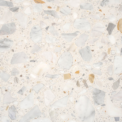 Ivory White Gray 24x24 Polished Square Terrazzo Large Format Tile (4 pack, 15.5 sq ft/case) - Sample