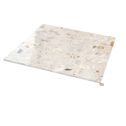Ivory White Gray 24x24 Polished Square Terrazzo Large Format Tile (4 pack, 15.5 sq ft/case) - Sample