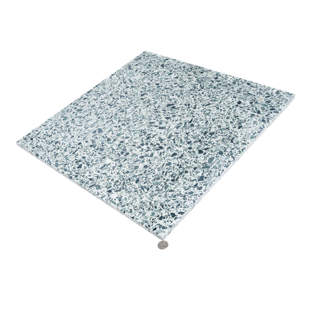 Forest Green White 24x24 Honed Square Terrazzo Large Format Tile (2 pack, 7.75 sq ft/case) - Sample