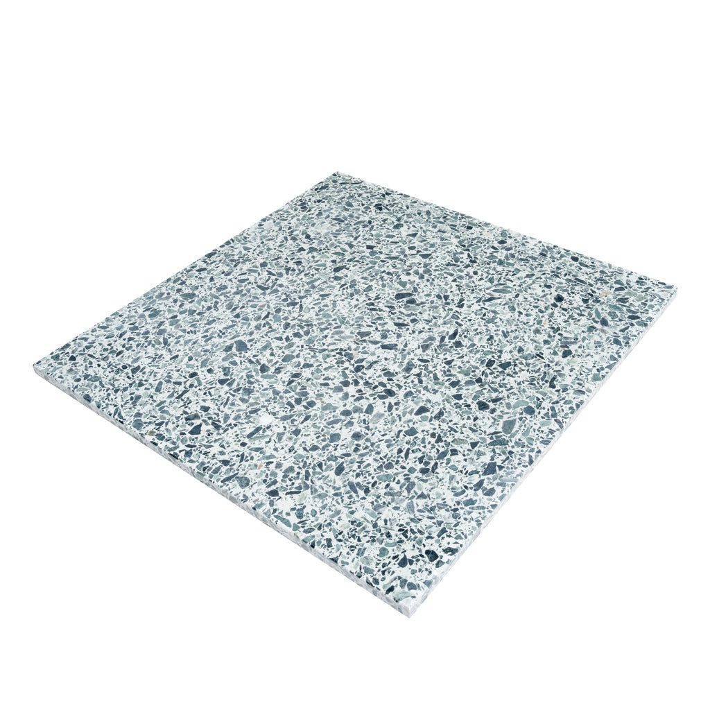 Forest Green White 24x24 Honed Square Terrazzo Large Format Tile (2 pack, 7.75 sq ft/case)