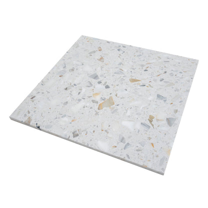 White Gold 24x24 Honed Square Terrazzo Large Format Tile (2 pack, 7.75 sq ft/case)