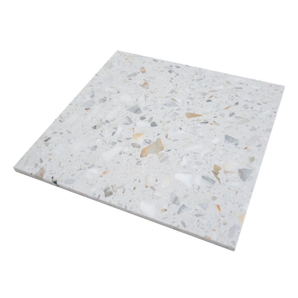 White Gold 24x24 Honed Square Terrazzo Large Format Tile (2 pack, 7.75 sq ft/case) - Sample
