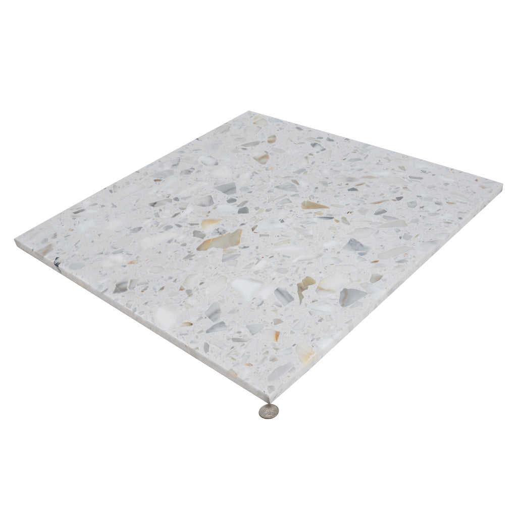 White Gold 24x24 Honed Square Terrazzo Large Format Tile (2 pack, 7.75 sq ft/case) - Sample