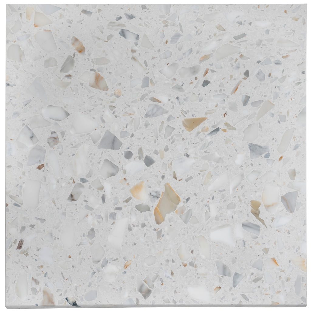 White Gold 24x24 Honed Square Terrazzo Large Format Tile (2 pack, 7.75 sq ft/case) - Sample