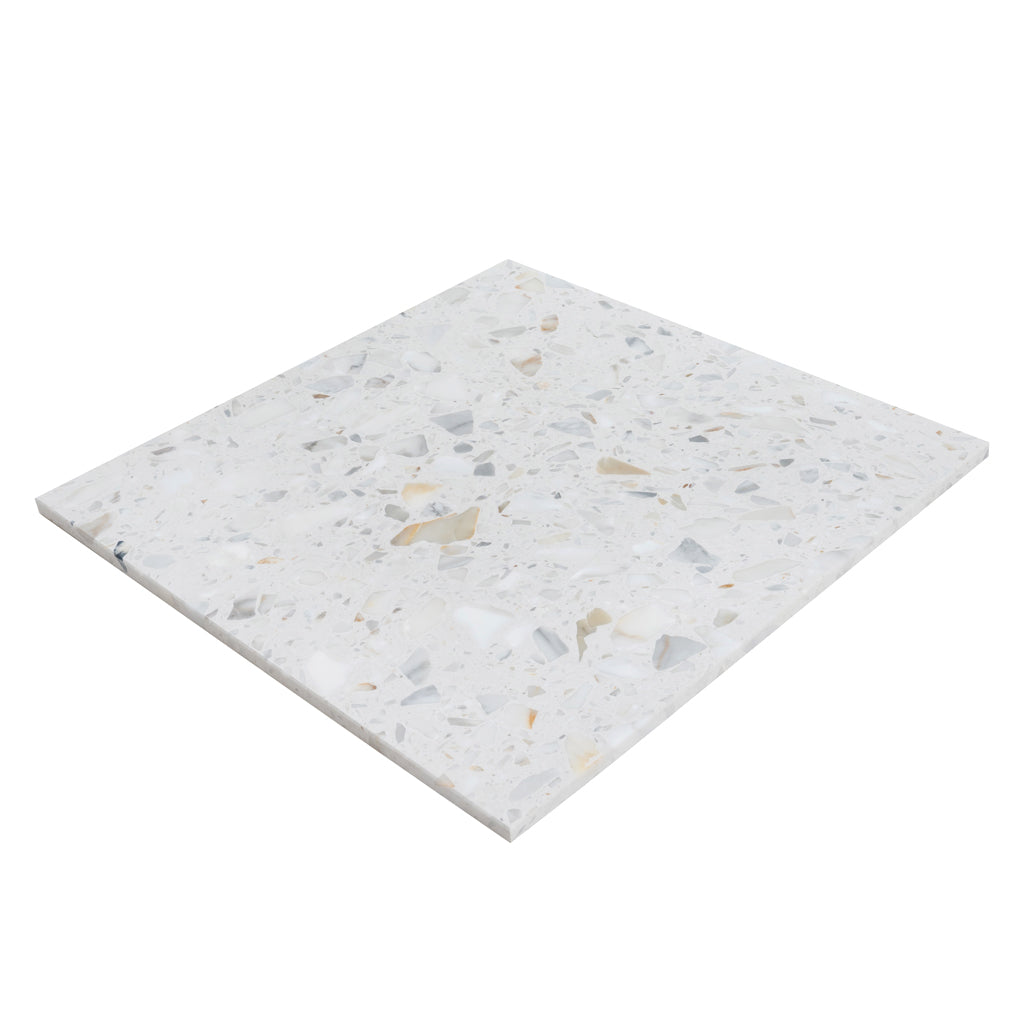 White Gold 24x24 Honed Square Terrazzo Large Format Tile (2 pack, 7.75 sq ft/case) - Sample