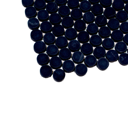 Eastern Black 11x12 Tumbled Penny Round Marble Mosaic Tile (5 pack, 4.83 sq ft/case)