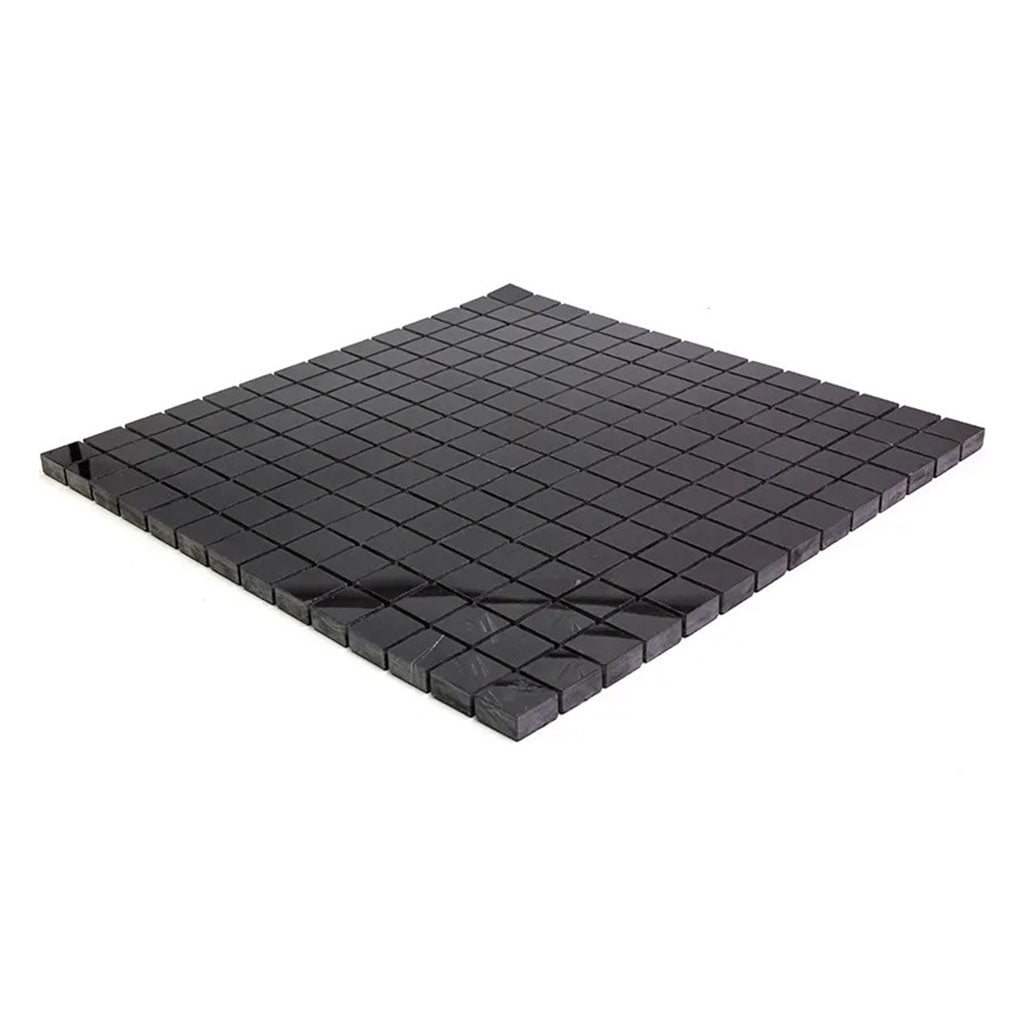Jet Black 12x12 Polished Square Marble Mosaic Tile (5 pack, 5 sq ft/case) - Sample