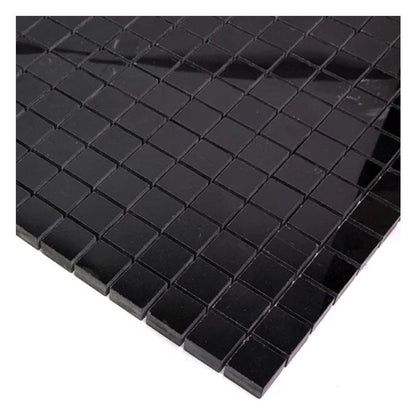 Jet Black 12x12 Polished Square Marble Mosaic Tile (5 pack, 5 sq ft/case) - Sample