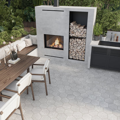 Light Gray 8x9 Matte Hexagon Porcelain Tile (25 pack, 9.93 sq ft/case) - Sample