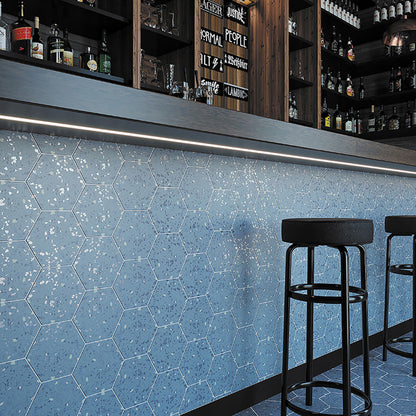 Blue 8x9 Matte Hexagon Porcelain Tile (25 pack, 9.93 sq ft/case)