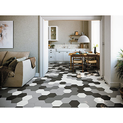 White Multicolor 8x9 Matte Hexagon Porcelain Tile (25 pack, 9.93 sq ft/case)
