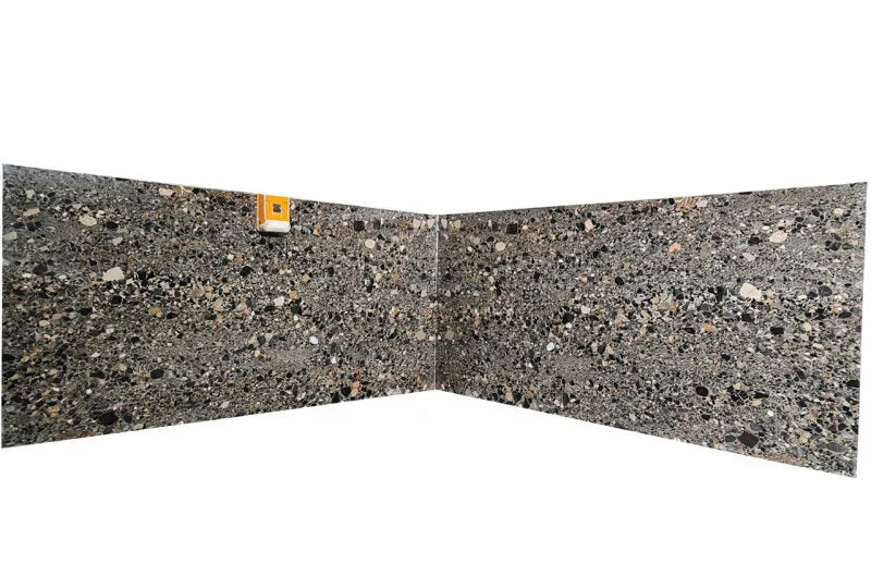 Terrazo Black Conglomerate Bookmatching Polished Marble Slab