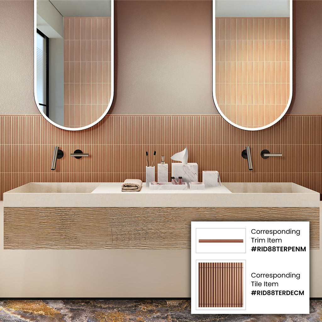 Red 2x8 Matte Ceramic Subway Deco Tile (42 pack, 4.54 sq ft/case)
