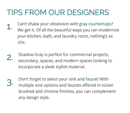 MSI Shadow Gray™ Premium Quartz Prefabricated Countertop - Island