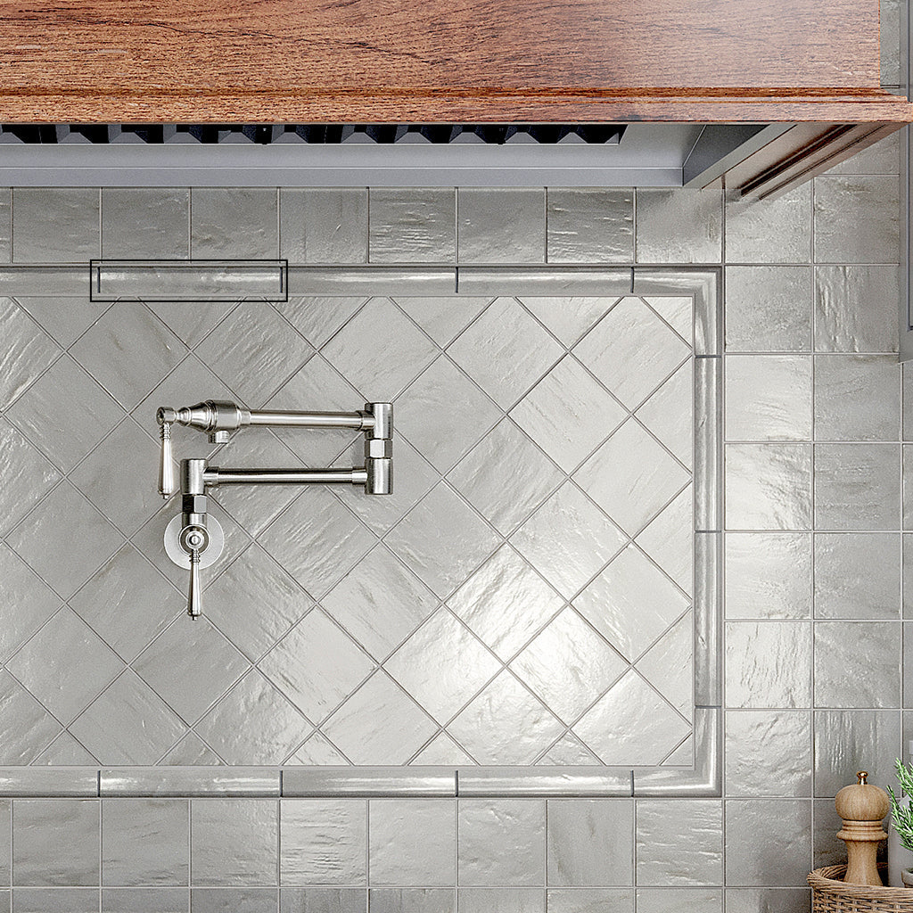 Light Gray 1.25x8 Matte Glossy Ceramic Bullnose Tile Trim (10 pack, 0.667 sq ft/case)