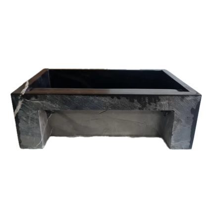Toros Black Marble Wall-Mount Bathroom Vanity Sink Fluted (W)16" (L)24" (H)7"
