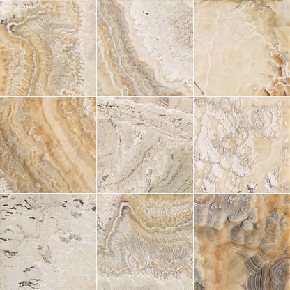 Traonyx Travertine Tile Honed and Filled SKU-TONYX18x18H top view