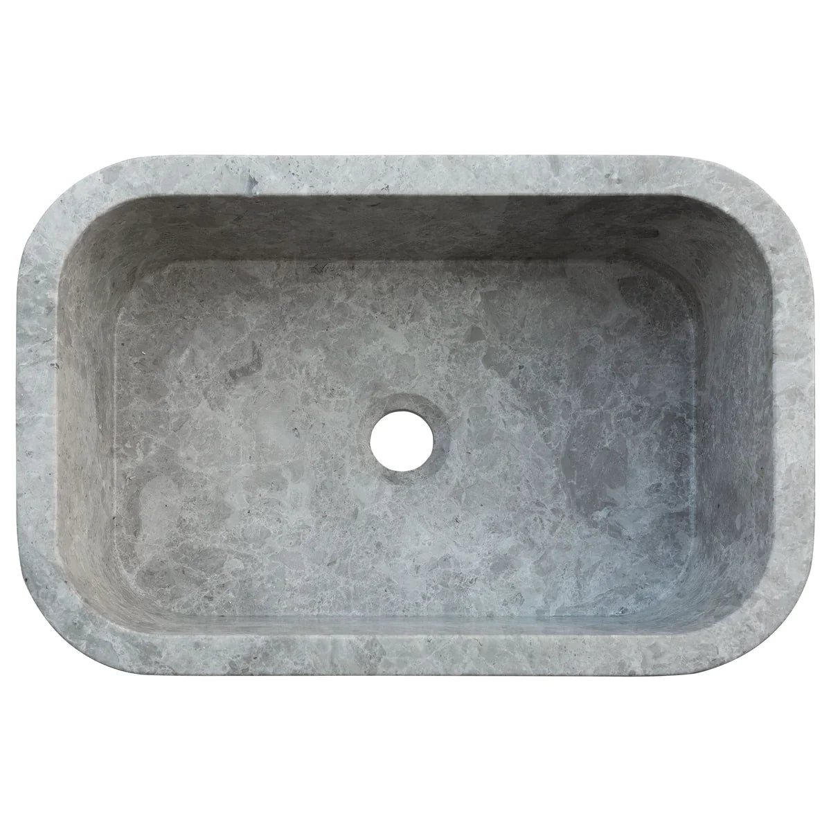 Tundra Gray Marble Rectangular Wall-mount Bathroom Sink (W)12" (L)18" (H)7"