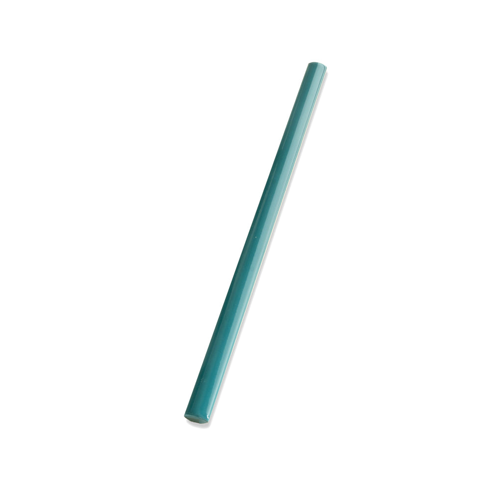 Turquoise Blue 0.6x12 Glossy Porcelain Bullnose Tile Trim (10 pack, 0.5 sq ft/case) - Sample