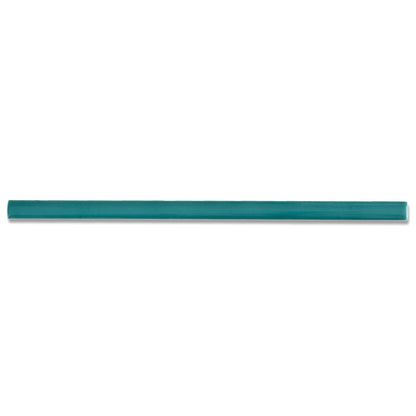 Turquoise Blue 0.6x12 Glossy Porcelain Bullnose Tile Trim (10 pack, 0.5 sq ft/case)