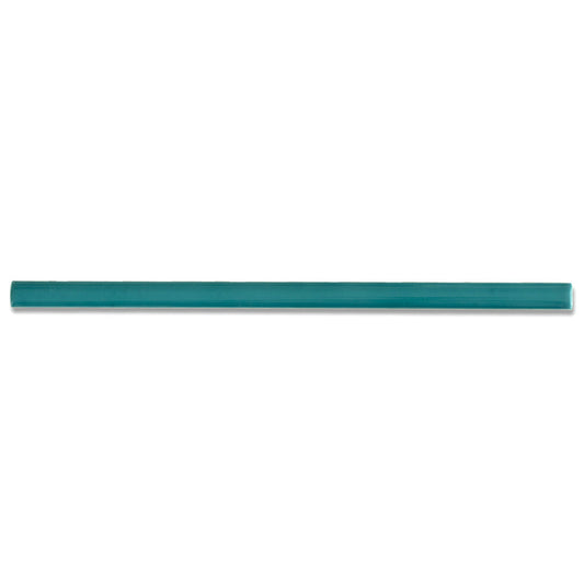 Turquoise Blue 0.6x12 Glossy Porcelain Bullnose Tile Trim (10 pack, 0.5 sq ft/case)