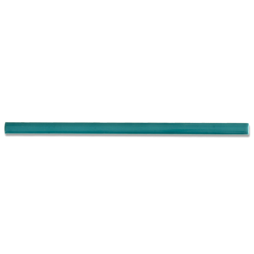 Turquoise Blue 0.6x12 Glossy Porcelain Bullnose Tile Trim (10 pack, 0.5 sq ft/case) - Sample