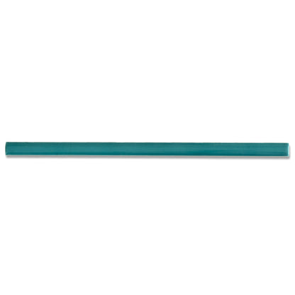 Turquoise Blue 0.6x12 Glossy Porcelain Bullnose Tile Trim (10 pack, 0.5 sq ft/case) - Sample