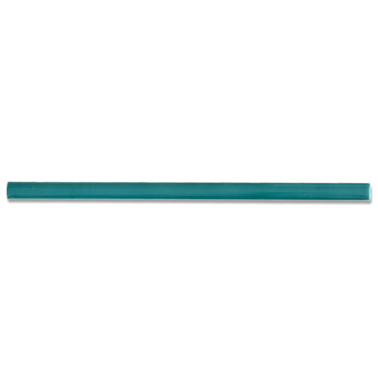 Turquoise Blue 0.6x12 Glossy Porcelain Bullnose Tile Trim (10 pack, 0.5 sq ft/case) - Sample