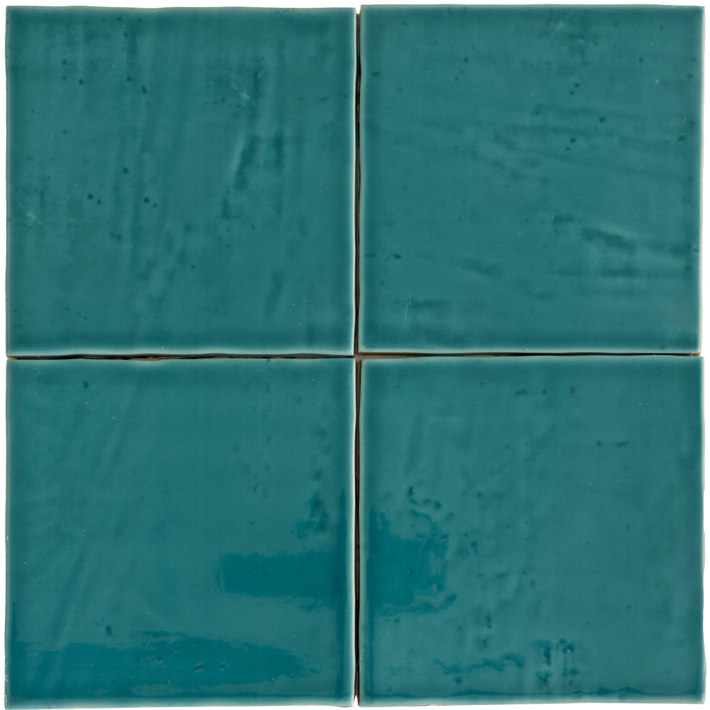 Turquoise Blue 6x6 Glossy Square Porcelain Tile (19 pack, 4.65 sq ft/case)