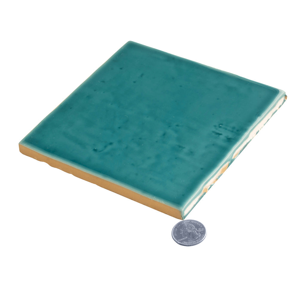 Turquoise Blue 6x6 Glossy Square Porcelain Tile (19 pack, 4.65 sq ft/case)