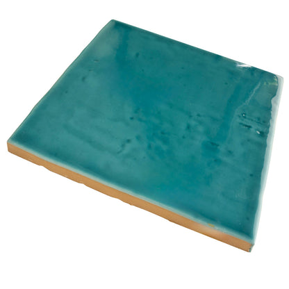 Turquoise Blue 6x6 Glossy Square Porcelain Tile (19 pack, 4.65 sq ft/case)
