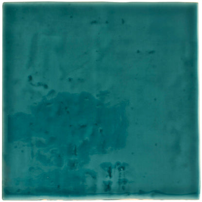 Turquoise Blue 6x6 Glossy Square Porcelain Tile (19 pack, 4.65 sq ft/case)