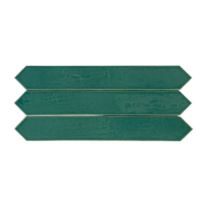 Turquoise Blue 3x19 Glossy Picket Porcelain Tile (20 pack, 7.65 sq ft/case) - Sample