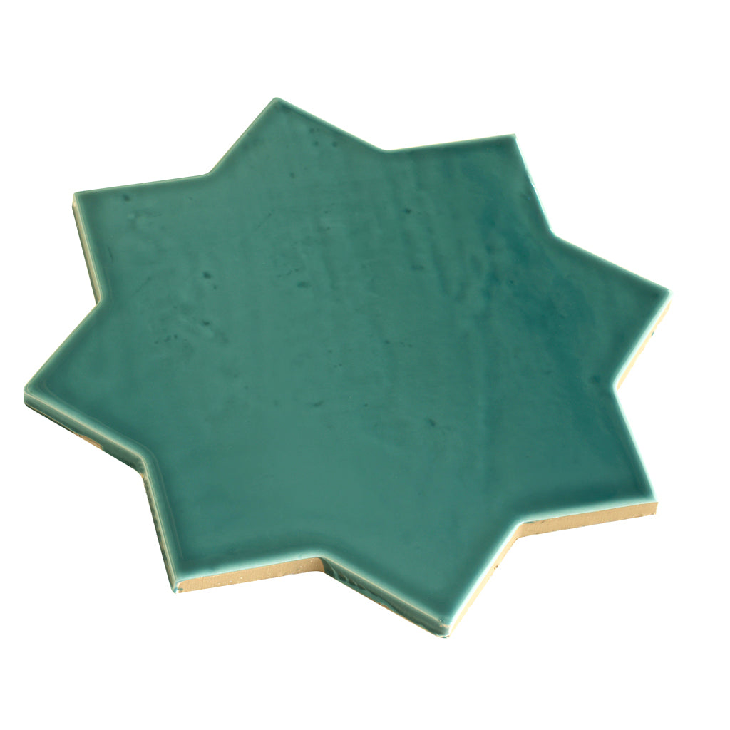 Turquoise Blue 7x7 Glossy Star Porcelain Tile (16 pack, 6.46 sq ft/case) - Sample