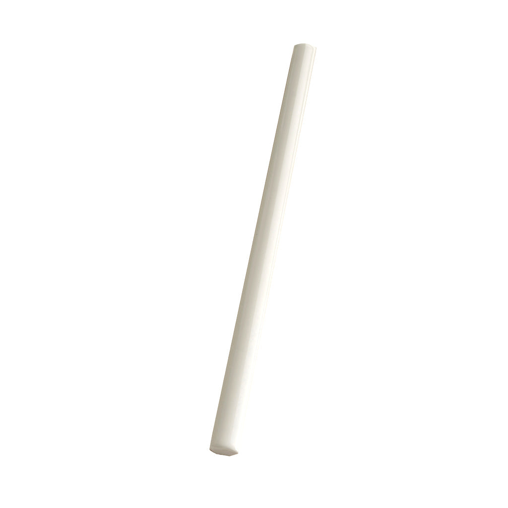 Pearl White 0.6x12 Glossy Porcelain Bullnose Tile Trim (10 pack, 0.5 sq ft/case)