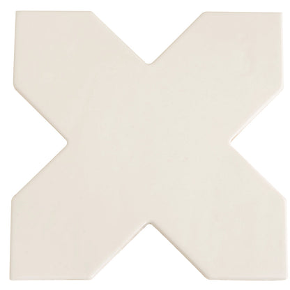 Pearl White 7x7 Glossy Cross Porcelain Tile (16 pack, 5.6 sq ft/case)