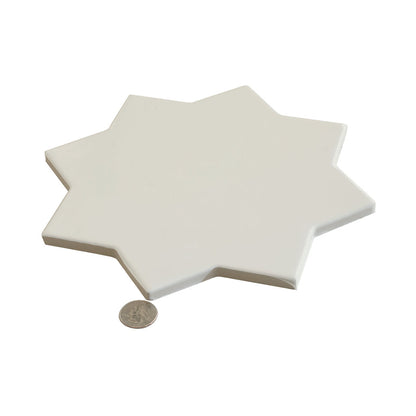 Pearl White 7x7 Glossy Star Porcelain Tile (16 pack, 6.46 sq ft/case)