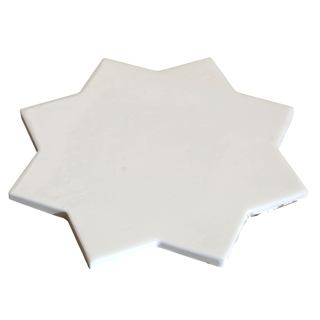 Pearl White 7x7 Glossy Star Porcelain Tile (16 pack, 6.46 sq ft/case)