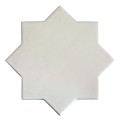 Pearl White 7x7 Glossy Star Porcelain Tile (16 pack, 6.46 sq ft/case) - Sample