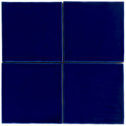 Royal Blue 6x6 Glossy Square Porcelain Tile (19 pack, 4.65 sq ft/case) - Sample