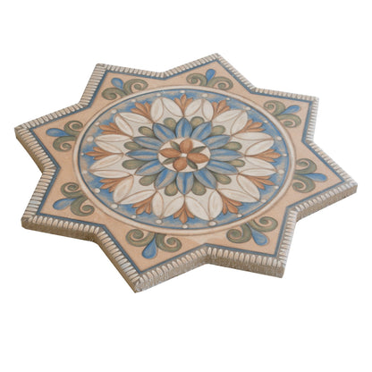 Terracotta Sage Green-Blue 7x7 Matte Star Porcelain Tile (16 pack, 6.46 sq ft/case)