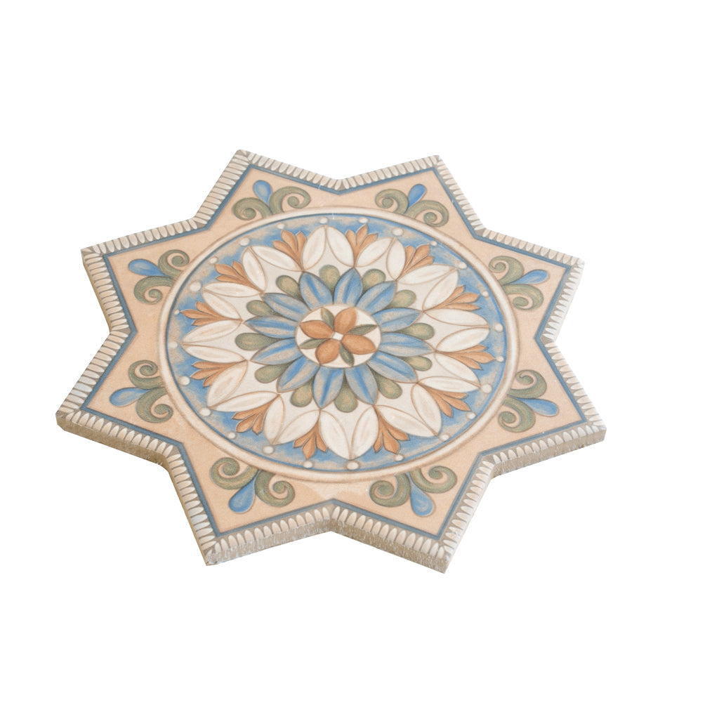 Terracoota Sage Green-Blue 7x7 Matte Star Porcelain Tile (16 pack, 6.46 sq ft/case) - Sample