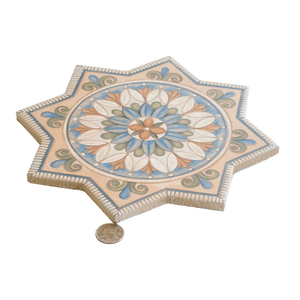 Terracoota Sage Green-Blue 7x7 Matte Star Porcelain Tile (16 pack, 6.46 sq ft/case) - Sample