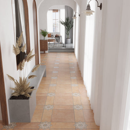 Terracotta Sage Green-Blue 7x7 Matte Star Porcelain Tile (16 pack, 6.46 sq ft/case)