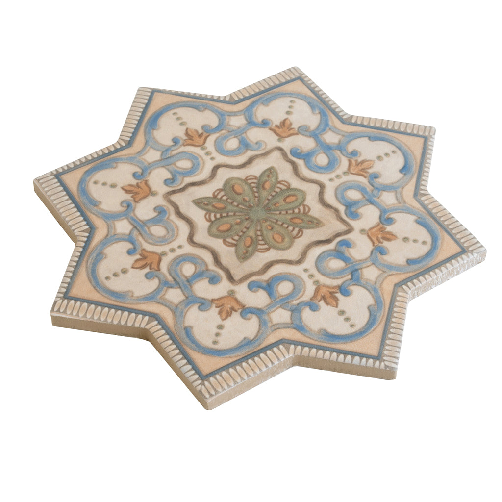 Terracotta Soft Gray-Blue 7x7 Matte Star Porcelain Tile (16 pack, 6.46 sq ft/case) - Sample