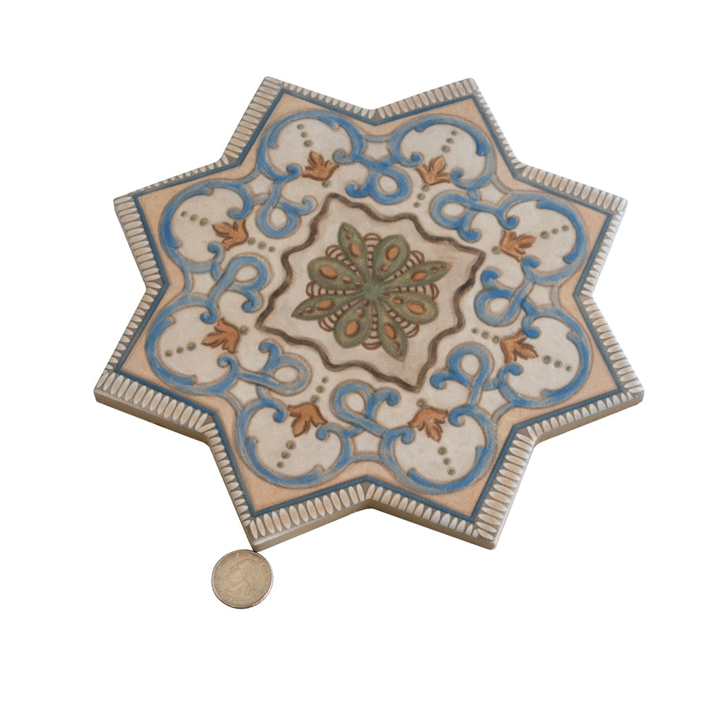 Terracotta Soft Gray-Blue 7x7 Matte Star Porcelain Tile (16 pack, 6.46 sq ft/case) - Sample