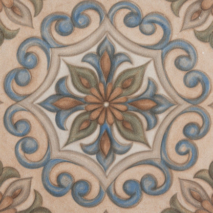 Terracotta Blue Olive Green 7x7 Matte Star Porcelain Tile (16 pack, 6.46 sq ft/case)