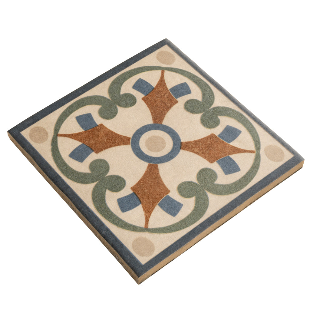 Terracotta Blue Green 6x6 Matte Square Porcelain Tile (19 pack, 4.65 sq ft/case) - Sample