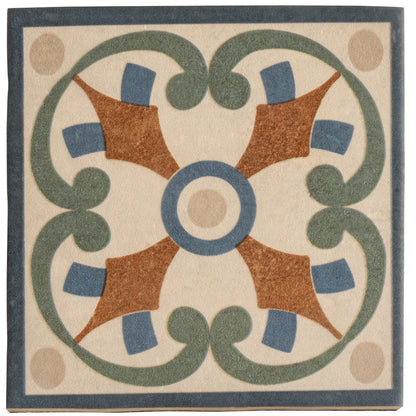 Terracotta Blue Green 6x6 Matte Square Porcelain Tile (19 pack, 4.65 sq ft/case) - Sample